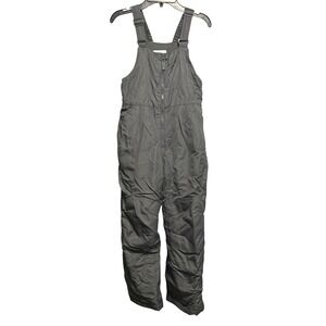 Cat‎ & Jack Boy Medium Gray Insulated Snow Bib Overalls Reinforced Knees M 8-10
